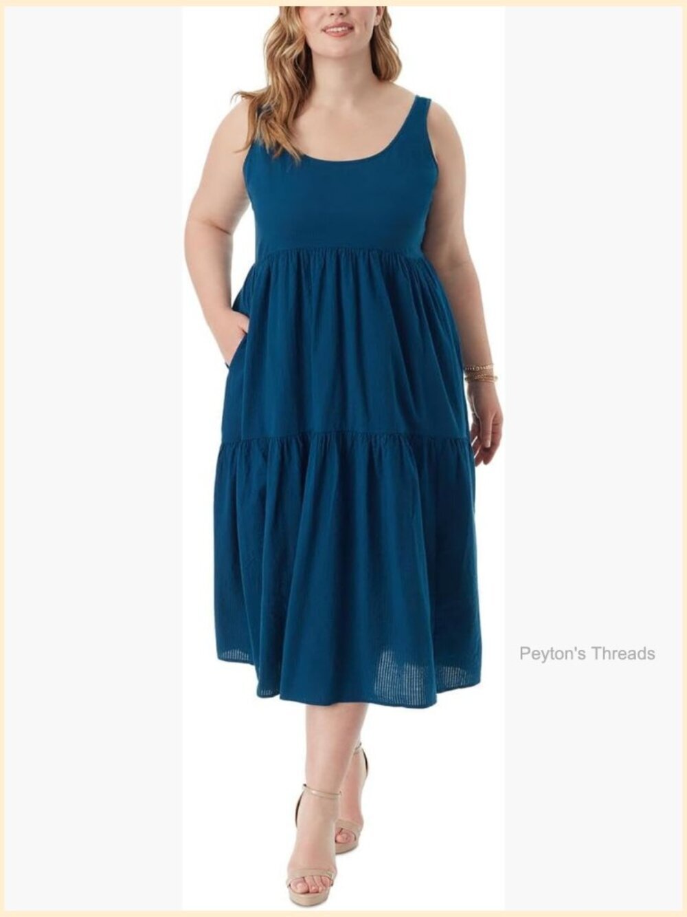 Sleeveless Denim Maxi Dress with Pockets